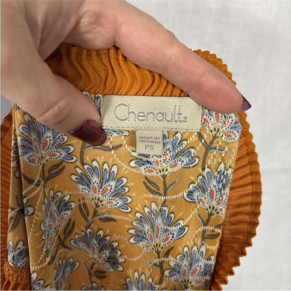 Chenault Floral Sleeveless Blouse With Tie Neckline Petite Small - Picture 6 of 8